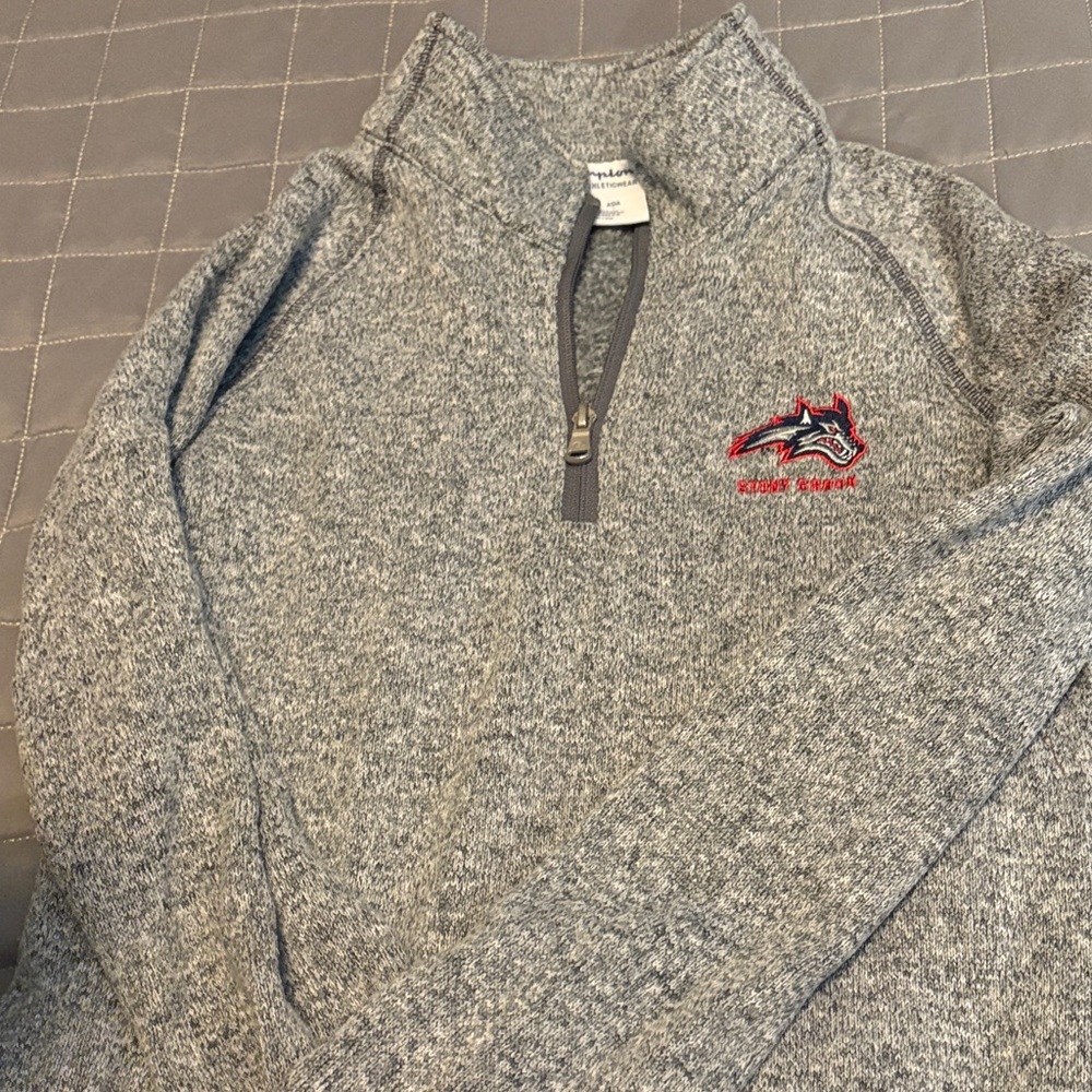Stony Brook University Champion Gray Zip-Up Sweater